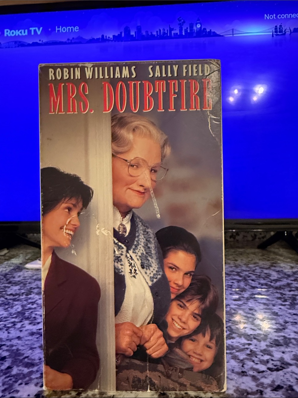 Mrs. Doubtfire Classic VHS — Family Comedy (Blue, Red Accents)